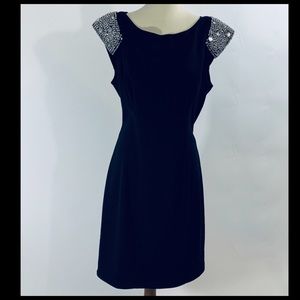 Boston Proper Black dress; embellished with crystals